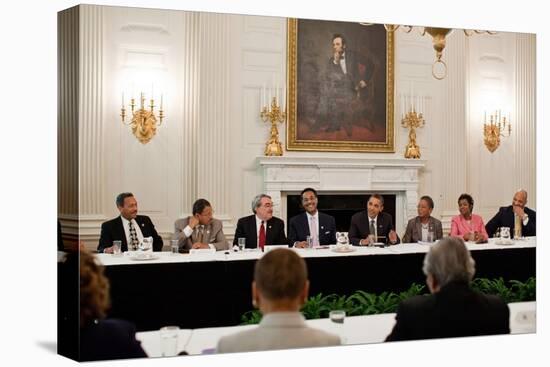 President Barack Obama Meets with Members of the Congressional Black Caucus-null-Stretched Canvas