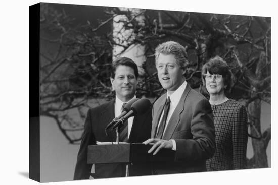 President Bill Clinton with Vp Albert Gore and Attorney General Janet Reno-null-Stretched Canvas