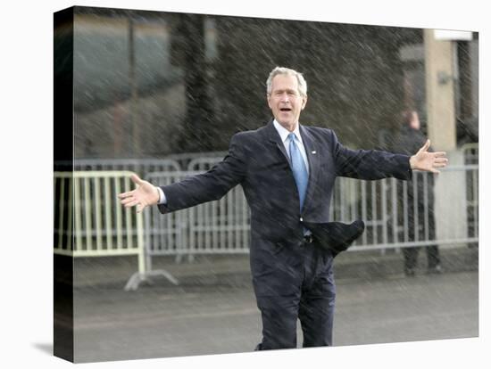 President Bush Departs in the Rain at Boeing Field in Seattle-null-Premier Image Canvas