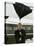 President Bush Jokingly Holds His Wind-Blown Umbrella Upright-null-Premier Image Canvas