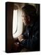 President Bush Looks out the Window of Air Force One Over New Orleans-null-Premier Image Canvas