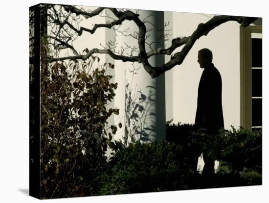 President Bush Walks out of the Oval Office to Make a Statement the South Lawn of the White House-null-Premier Image Canvas