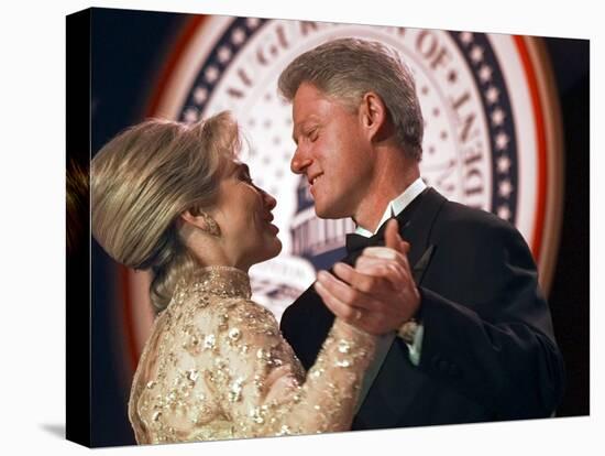 President Clinton Dances with His Wife Hillary at the Veterans Ball Monday-null-Premier Image Canvas