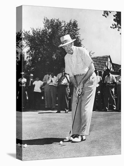 President Dwight Eisenhower on a Golf Course Putting Green-null-Stretched Canvas