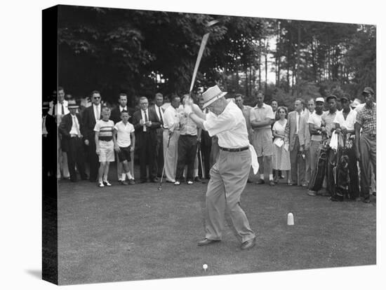 President Eisenhower Teeing Off on a Golf Course, Summer 1957-null-Stretched Canvas