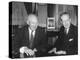 President Eisenhower with British Prime Minister Harold Macmillan in the Oval Office-null-Stretched Canvas