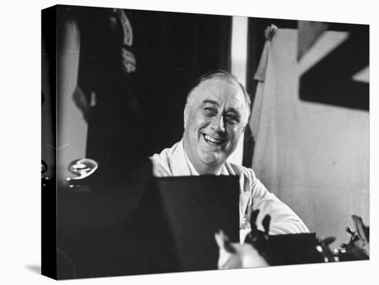 President Franklin D. Roosevelt Sitting at His Desk-null-Premier Image Canvas