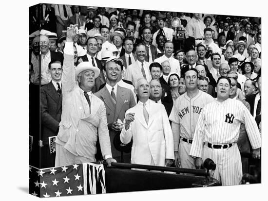 President Franklin Tossed Out the Ball Starting the All-Star Game in Griffith Stadium, Washington-null-Stretched Canvas