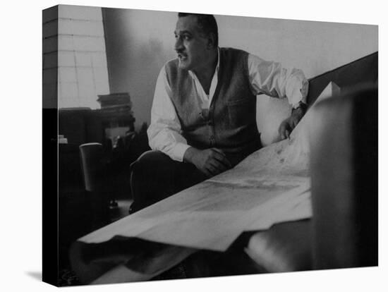 President Gamal Abdul Nasser at His Home Just after Port Said Invasion-null-Premier Image Canvas