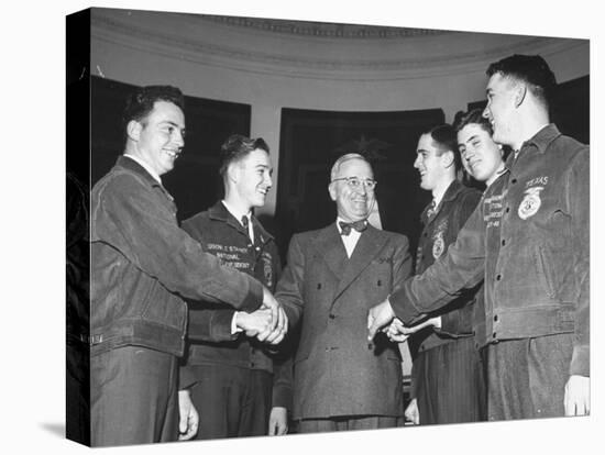 President Harry S. Truman Greeting Members of the Future Farmers of America-null-Premier Image Canvas