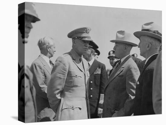President Harry Truman and General Dwight Eisenhower Enroute to the Potsdam Conference-null-Stretched Canvas