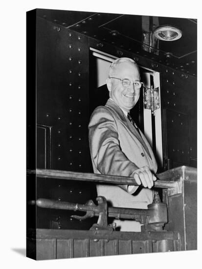 President Harry Truman During His Whistle Stop Campaign in 1948-null-Stretched Canvas