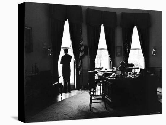 President John F. Kennedy and Attorney Gen. Robert F. Kennedy in the Oval Office at the White House-Art Rickerby-Premier Image Canvas