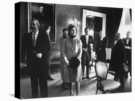 President John F. Kennedy and His Wife on the Day of President Kennedy's Inauguration Ceremony-Ed Clark-Premier Image Canvas