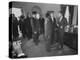 President John F. Kennedy and R. Sargent Shriver Greeting People at White House-null-Premier Image Canvas
