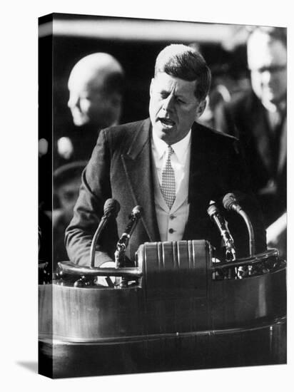 President John F. Kennedy Delivers Inaugural Address after Taking Oath of Office, January 20, 1961-null-Premier Image Canvas