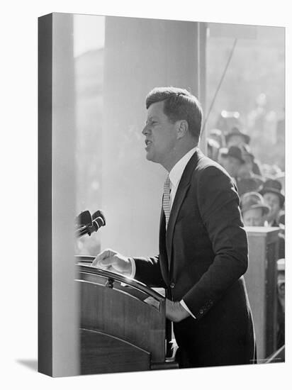 President John F. Kennedy Making Inaugural Address-Joe Scherschel-Premier Image Canvas