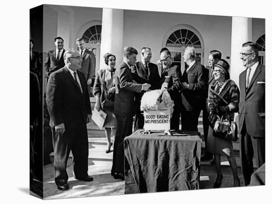 President John F. Kennedy Receives a Thanksgiving Turkey-Stocktrek Images-Premier Image Canvas