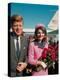 President John F. Kennedy Standing with Wife Jackie After Their Arrival at the Airport-Art Rickerby-Premier Image Canvas