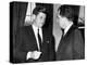 President John Kennedy Confers with Former Vice President Richard Nixon-null-Stretched Canvas