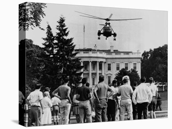 President John Kennedy's New Helicopter Takes Off from the South Lawn-null-Stretched Canvas