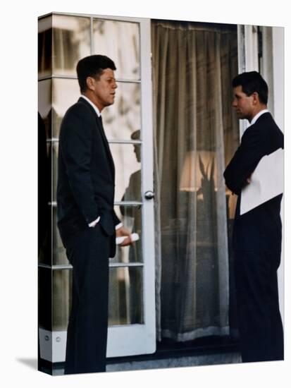 President John Kennedy with His Brother, Atty. Gen. Robert Kennedy, Ca. 1961-63-null-Stretched Canvas