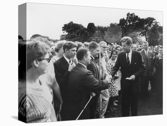 President Kennedy Greets Peace Corps Volunteers on the White House South Lawn-Stocktrek Images-Premier Image Canvas