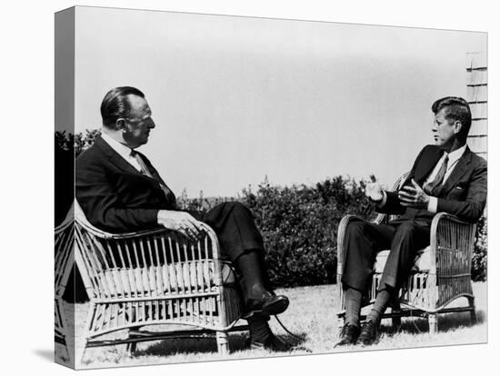 President Kennedy Is Interviewed by Newsman Walter Cronkite at Hyannis Port, 1963-null-Stretched Canvas