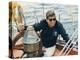 President Kennedy Sailing Aboard US Coast Guard Yacht 'Manitou', Rhode Island, 1962-null-Stretched Canvas