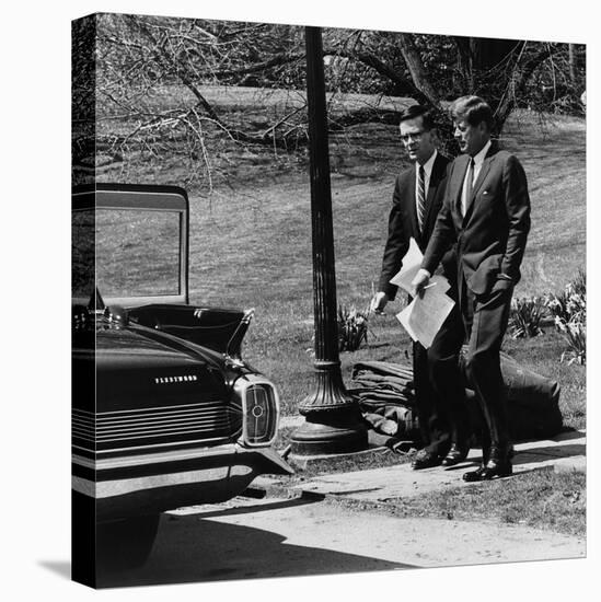 President Kennedy with Theodore Sorensen, His Advisor and Speech Writer, March 1963-null-Stretched Canvas