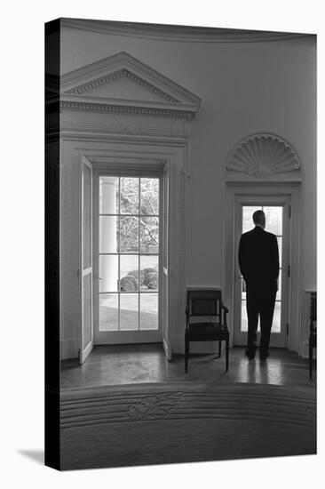 President Lyndon Johnson Looking Out Doorway of the Oval Office, Jan. 24, 1066-null-Stretched Canvas
