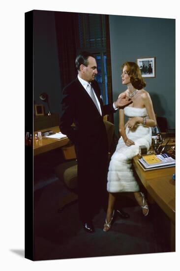 President of Revlon Charles Revson with Model Susie Parker, New York, NY 1956-Leonard Mccombe-Premier Image Canvas