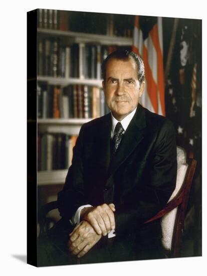 President Richard Nixon in an Official Portrait Taken in the Oval Office. July 8 1971-null-Stretched Canvas