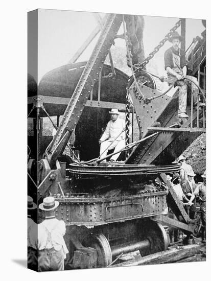 President Theodore Roosevelt, T the Culebra Cut During the Digging of the Panama Canal, 1906-null-Premier Image Canvas