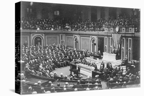 President Woodrow Wilson addressing Congress, c.1917-Harris & Ewing-Premier Image Canvas