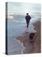 Presidential Candidate Bobby Kennedy and His Dog, Freckles, Running on Beach-Bill Eppridge-Premier Image Canvas