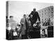 Presidential Candidate John F. Kennedy Leaping from His Car While Campaigning-Paul Schutzer-Premier Image Canvas