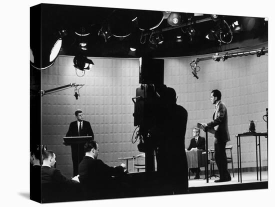 Presidential Candidates Senator John Kennedy and Republican Rep. Richard Nixon Debating-Paul Schutzer-Premier Image Canvas
