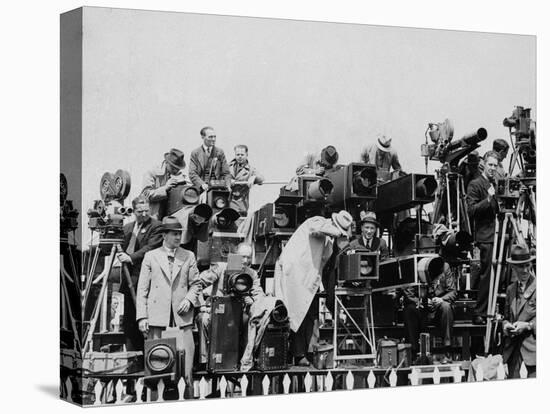 Press and Newsreel Long-Focus Cameras are Trained on the Royal Box at Ascot-null-Premier Image Canvas