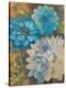 Pretty Blue Dahlias 1-Vera Hills-Stretched Canvas