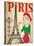 Pretty Girl in the Paris-emeget-Stretched Canvas