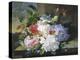 Pretty Still Life of Roses, Rhododendron and Passionflower-John Wainwright-Premier Image Canvas