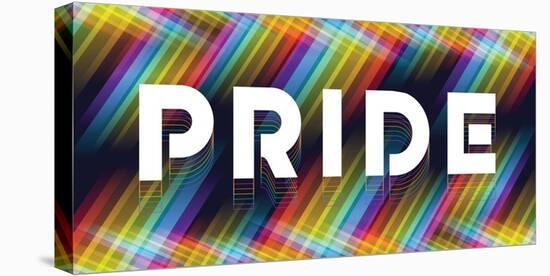 Pride Text on Abstract Rainbow Stripe Cross Line Light Shape on Dark Background Vector Design-ananaline-Premier Image Canvas