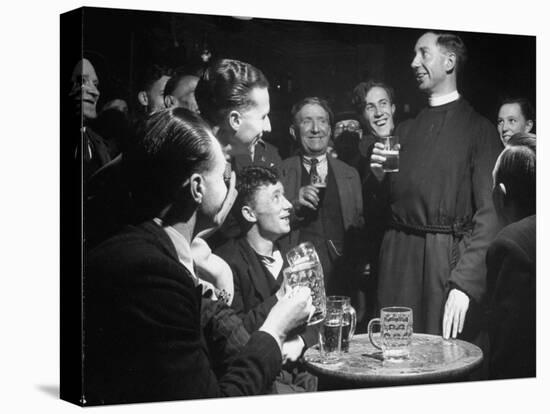 Priest Drinking in a Pub During a Revival of the Church of England-null-Premier Image Canvas