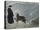 Priest from the Hospice on the St. Bernard Pass with One of the Famous Rescue Dogs-null-Premier Image Canvas