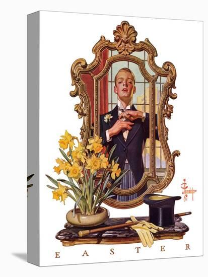 "Primping in Mirror,"April 11, 1936-Joseph Christian Leyendecker-Premier Image Canvas