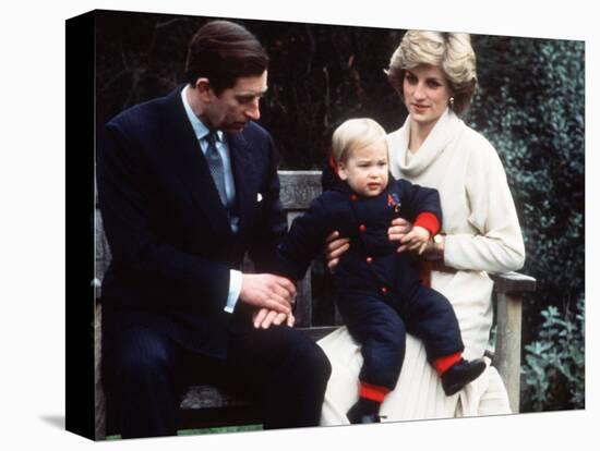 Prince Charles and Princess Diana with Prince William at Kensington Palace-null-Premier Image Canvas