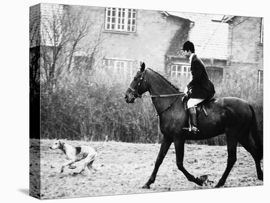 Prince Charles Prince of Wales Going Hunting on His Horse with His Dog March 1981-null-Premier Image Canvas