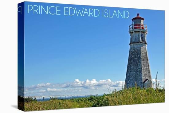 Prince Edward Island - Cape Jourimain Lighthouse and Bridge-Lantern Press-Stretched Canvas