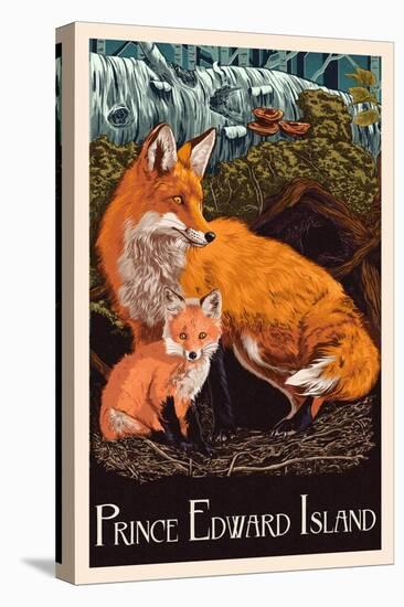 Prince Edward Island - Fox and Kit Letterpress-Lantern Press-Stretched Canvas